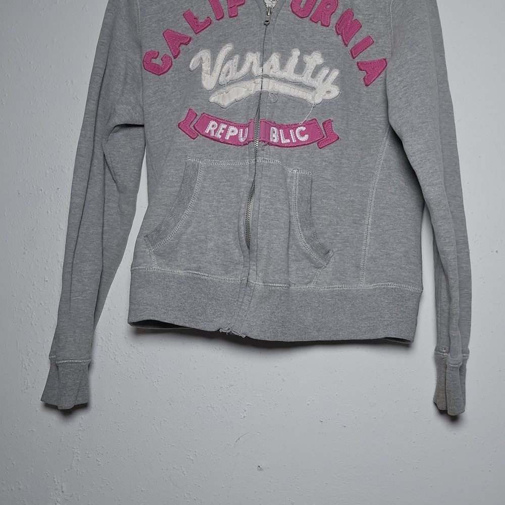 Reflex Heather Gray‎ Hoodie with Pink Accents